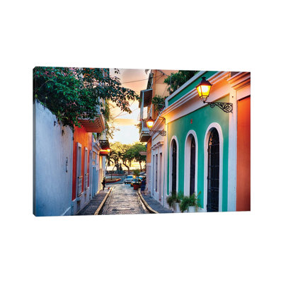 " Old San Juan Street In Sunset Glow, Puerto Rico " by George Oze
