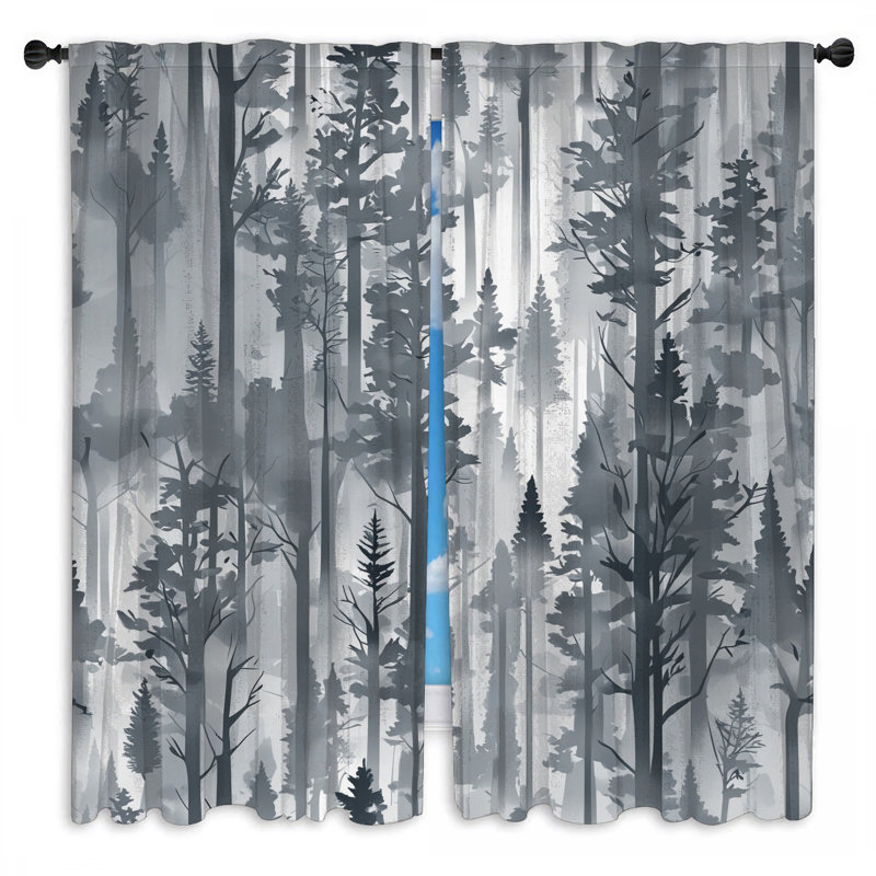 Rideaux obscurcissant Foggy Pine Forest, 20 po x 60 po - 2 panneaux, Transparent