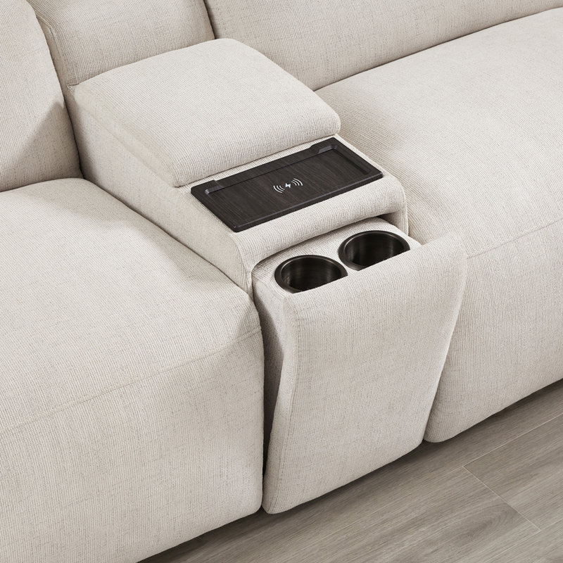 96.5'' Wide Upholstered Reclining Sofa with Console