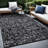 Aldo Reversible Plastic Black and White Outdoor Rug-1156084903