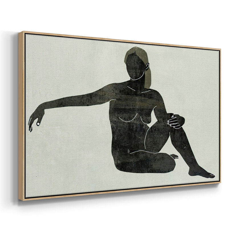 «Folded figure III», reproduction sur toile encadrée, Cadre en bois naturel, H 17 po x l 25 po x P 2 po