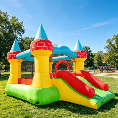 Château gonflable avec glissade et souffleur GOOSH - Château extérieur pour enfants