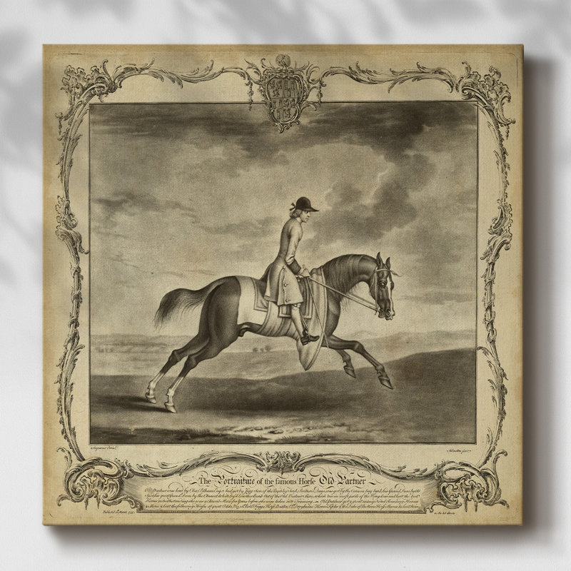 Chevaux distingués I sur toile, H 16 po x l 16 po x P 1,5 po