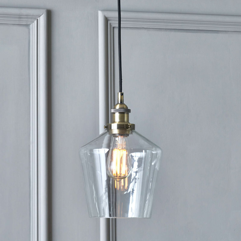 Motour 1 - Light Dome Pendant, Antique Brass, Clear