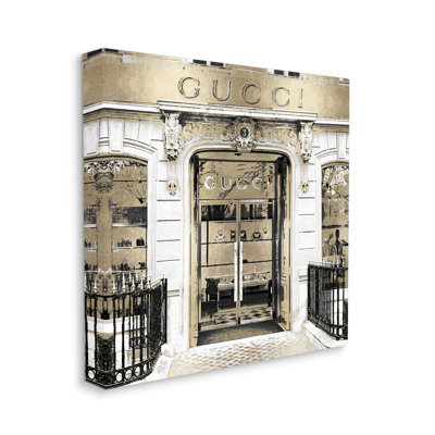 City Fashion Brand Shop Architecture by Madeline Blake - Wrapped Canvas Graphic Art