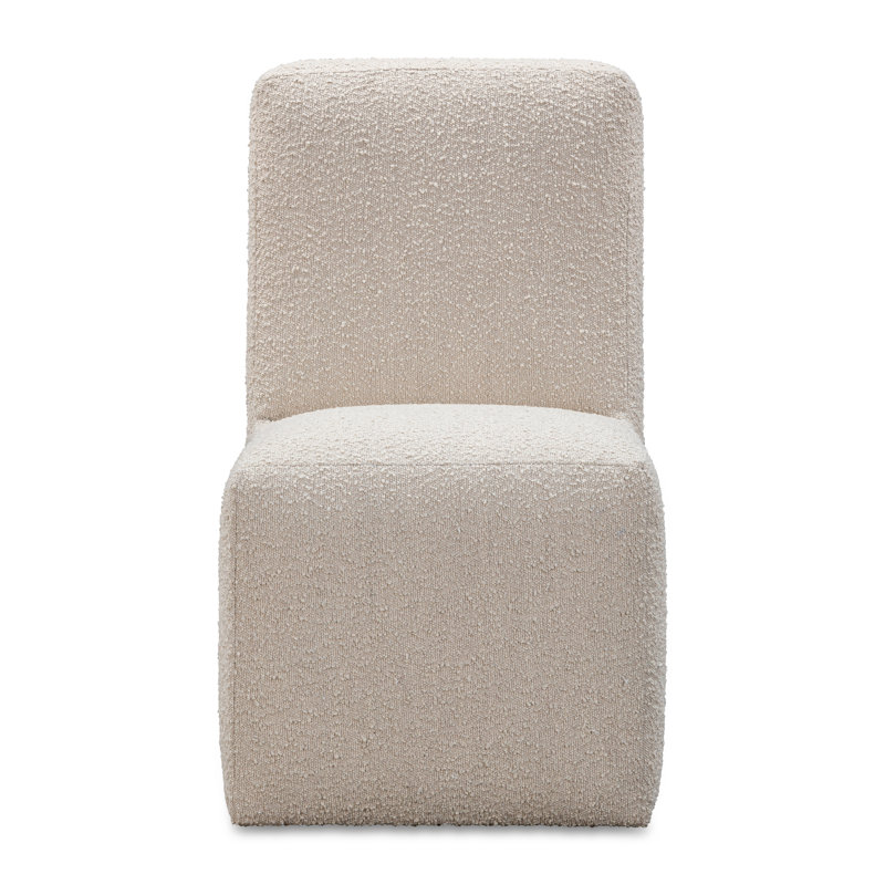 Chaise de salle à manger entièrement rembourrée en lin naturel Shadrach, Tanné