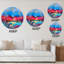 Horloge murale moderne peinte mauve et bleu-59914330