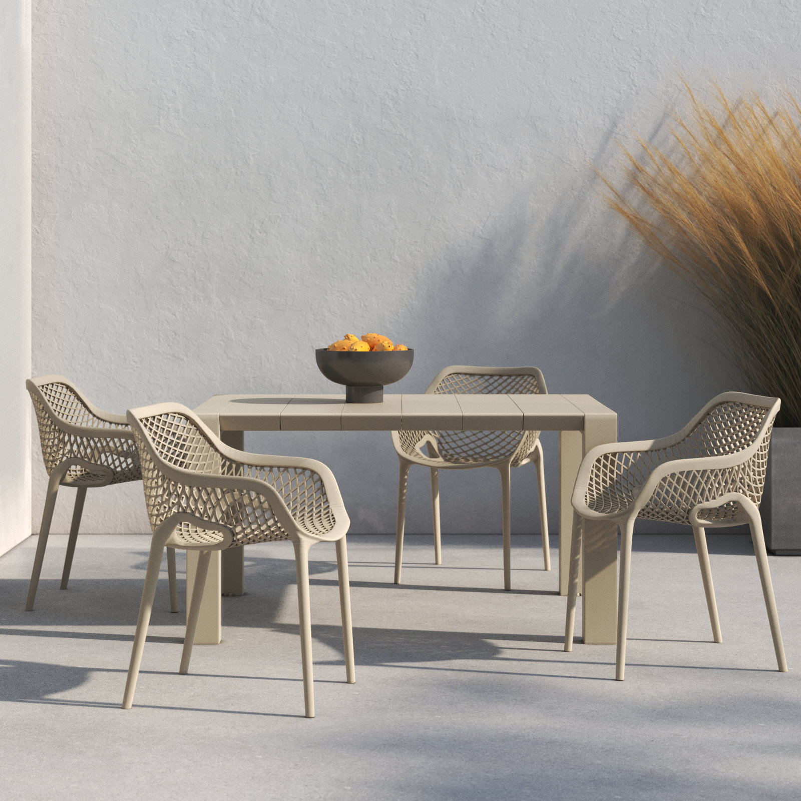 Asherton 55" Patio Dining Set, Taupe