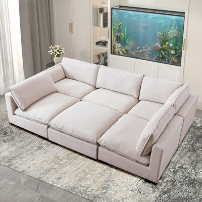 Hockensmith 6 - Piece 161" Wide Modular Corner Sectional With Ottoman