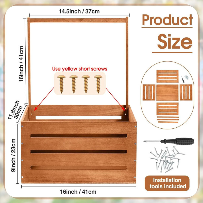 Boîte de rangement en bois pour caisse de douche de bébé avec poignée