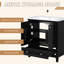 Base d'armoire de salle de bain noire 30 po, armoire en bois massif et planche, portes et tiroir, multifonction, tablette réglable, assemblage requis noir, fonctionnel requis-240843474