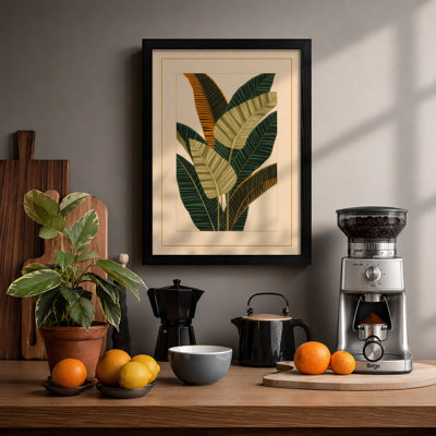 Variegated Leaf Study Botanical - Framed Print