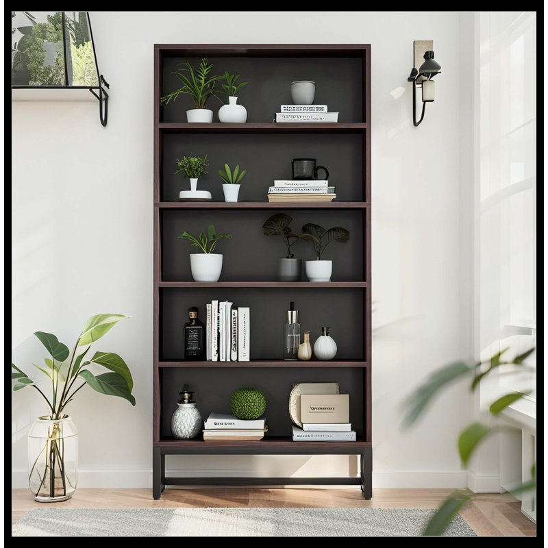70.8" Bookcase, Large Bookshelf Organizer With 5-Tier Storage Shelves