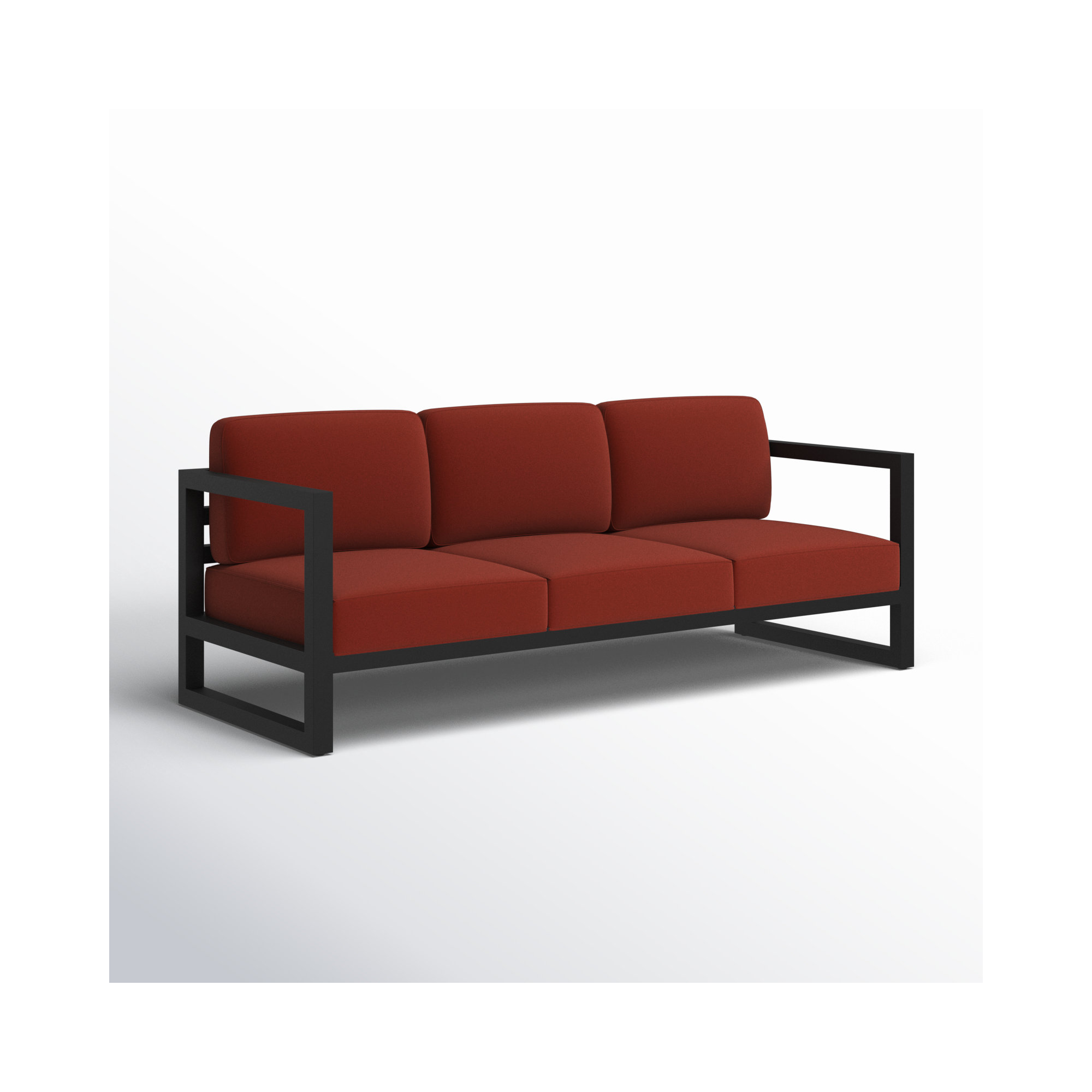 Smith 84" Outdoor Sofa with Sunbrella® Cushions, Canvas Henna, Black