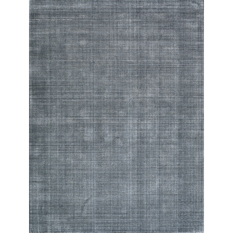 Serenity Hand Loomed Striped Area Rug in Black/White