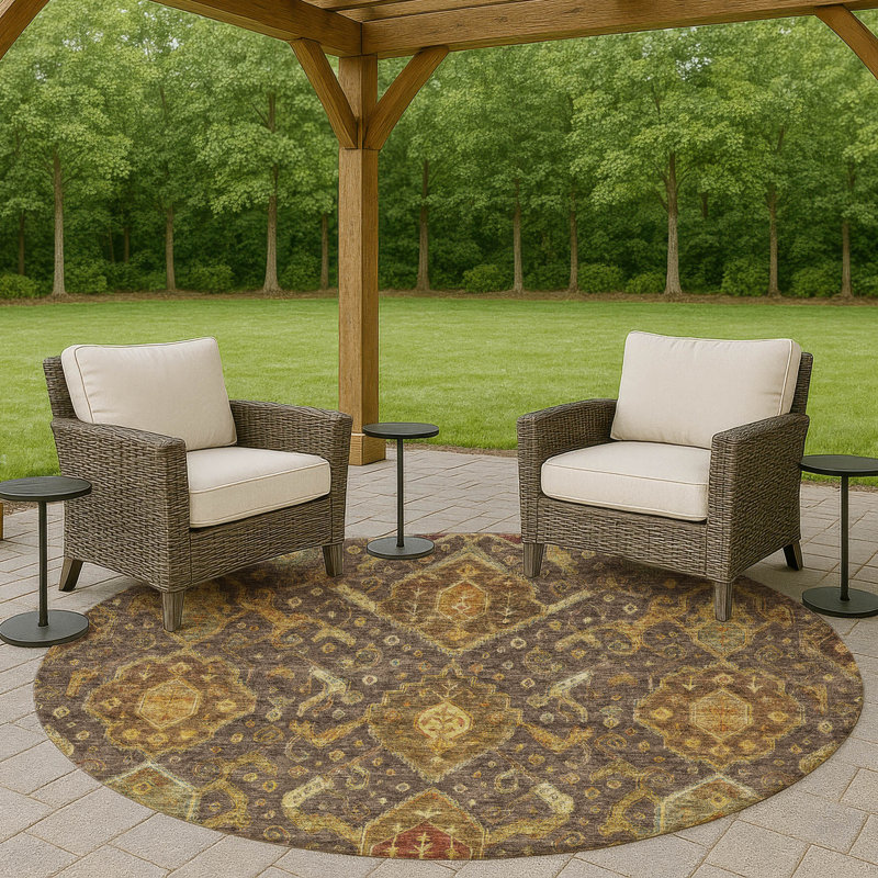 Tapis intérieur / extérieur lavable à la machine Chantille ACN2306 Global, Rond 8 pi