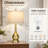 26" Bedside Table Lamp with 3-Way Touch Control, USB-A & USB-C Charging Ports and LED Bulbs Included-2055951157