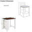 Table de salle à manger 3 pièces à petit comptoir avec tablettes et 2 chaises-1741507538-1741507537