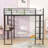Full Metal Loft Bed With Integrated Desk And Shelves-32848795