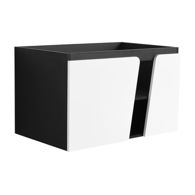 32' Bathroom Vanity, Soft-Close Feature, Fashionable Charm, White And Black Aspect, Sight,
