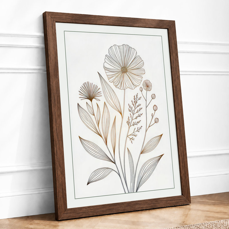 Classical Bloom Study Botanical - Framed Print, A2 - 59.4 x 42.0 cm, Walnut