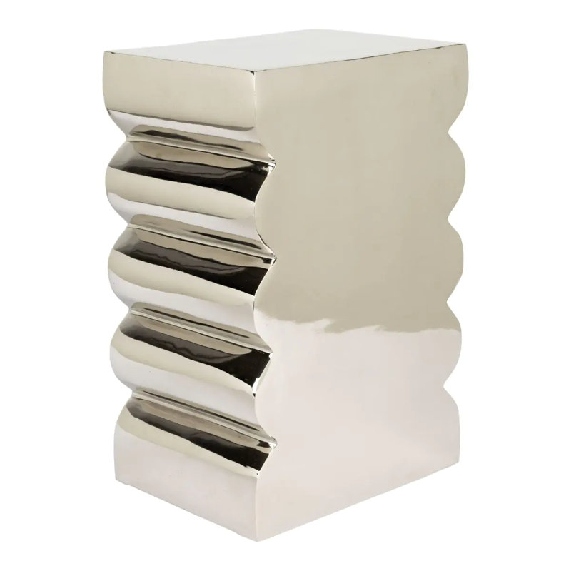 Tabouret d'appoint Curves, Noir / blanc