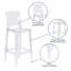 Imca Counter Stool with Square Back in Transparent Crystal - Wedding Chairs-890768353