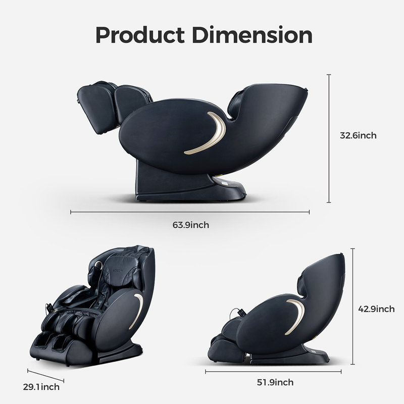Fauteuil de massage BOSSCARE 3D Zero Gravity, Noir