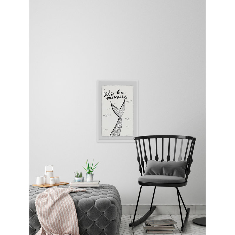 « let is mermaids », reproduction encadrée, H 18 po x l 12 po x P 1,5 po