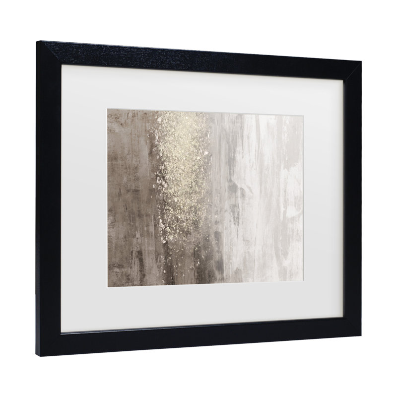 «Gold Glitter Rain» encadré par Jennifer Goldberger, H 13 po x l 16 po x P 0,75 po, Noir