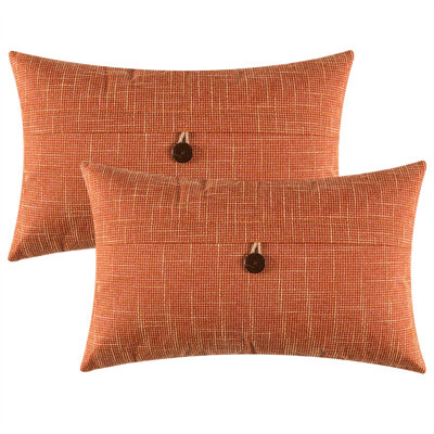 Buttons Cotton Blend Reversible Throw Pillow