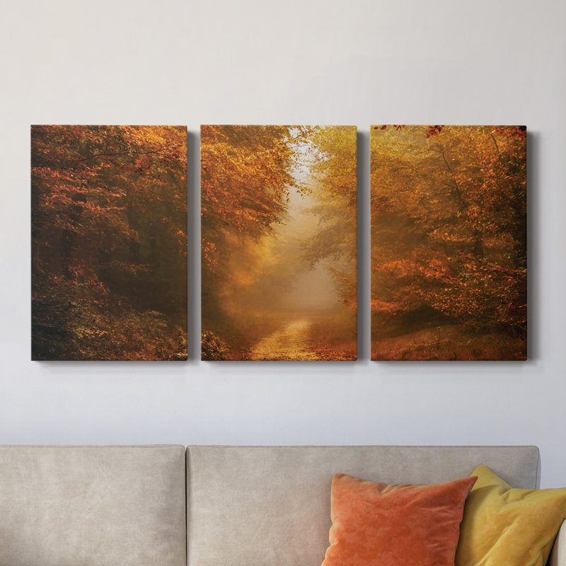 " Autumnal Walk " 3 - Pieces, 20" H x 16" W x 1" D
