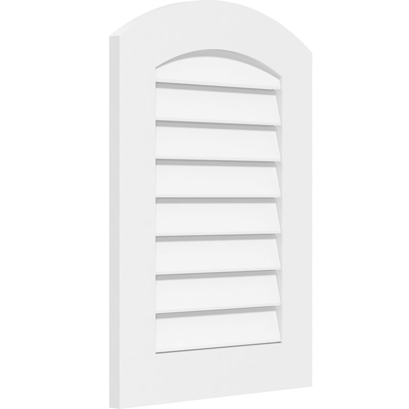 Arch Top Surface Mount: Functional, Standard Frame PVC Gable Vent, 18" H x 24" W