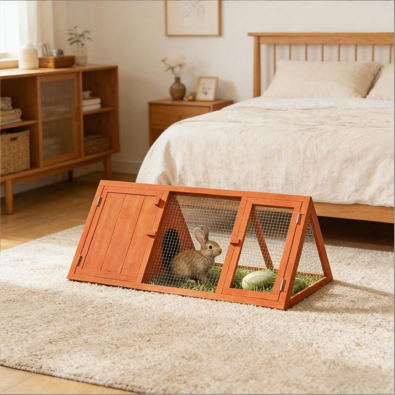 Cage en bois pour petits animaux, Orange