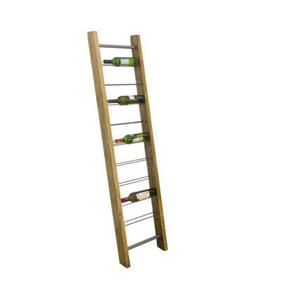 Elle Solid Wood Floor Wine Bottle Rack in Brown