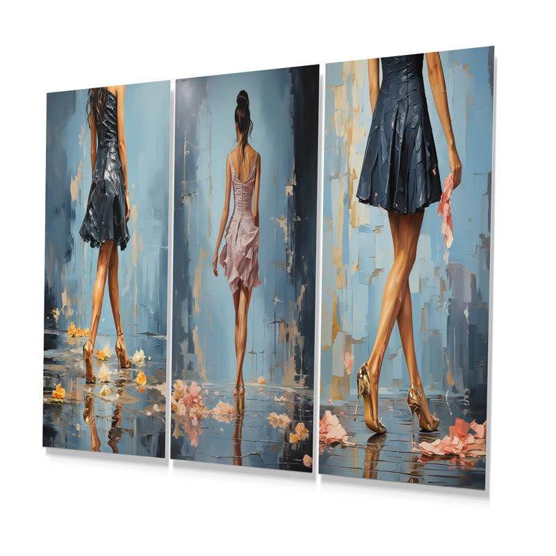 Glamour Gait, peinture de femme I, H 28 po x l 36 po