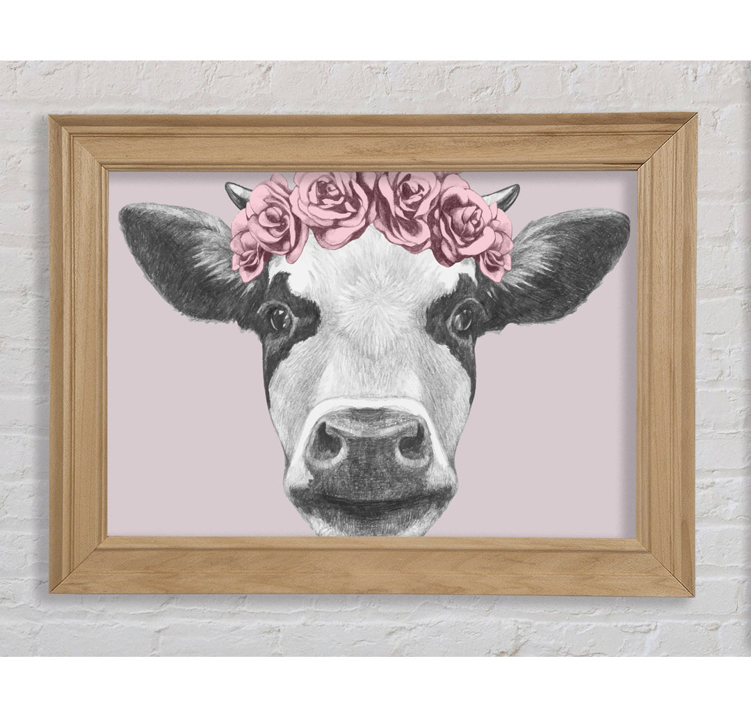 Rose Cow Head - Einzelner Bilderrahmen Kunstdrucke