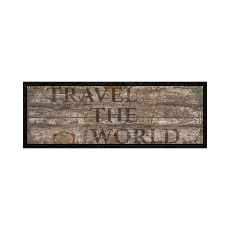 Travel The World by Diego Tirigall - Floater Frame Panoramic Gallery-Wrapped Canvas Giclée on Canvas, Black