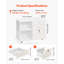 Classeur mobile 3 tiroirs en bois avec bande lumineuse blanc