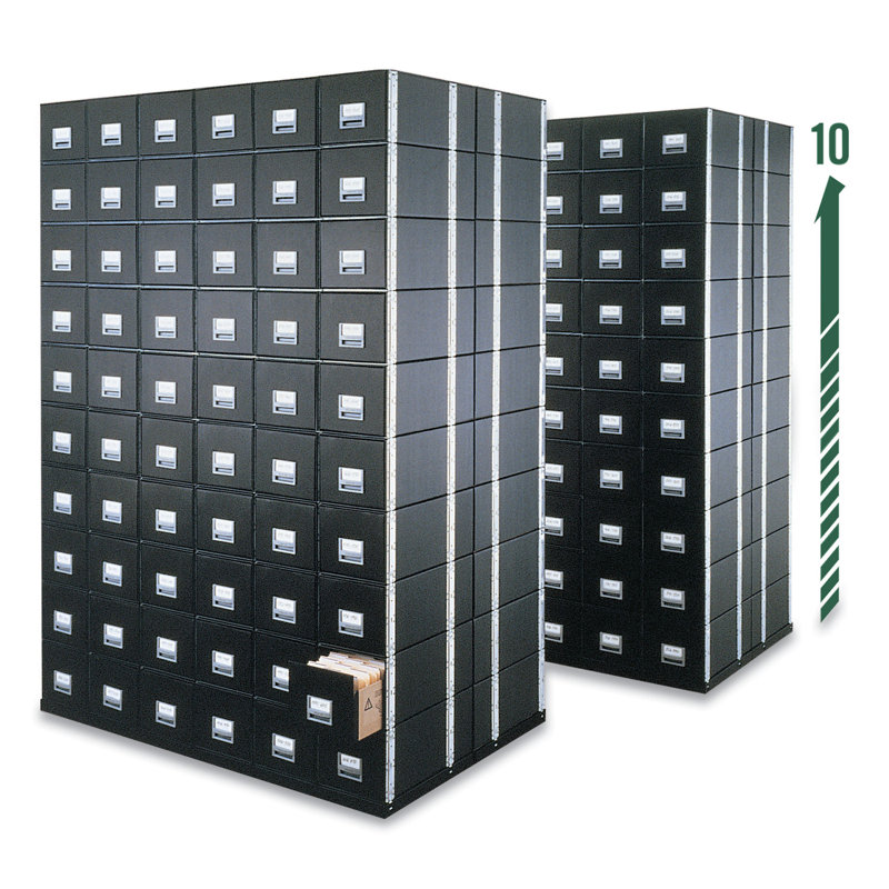Black Reinforced Corrugated Paper Lockable Drawer Cabinet