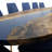 Walnut Oval Metal Base Dining Table-462414675