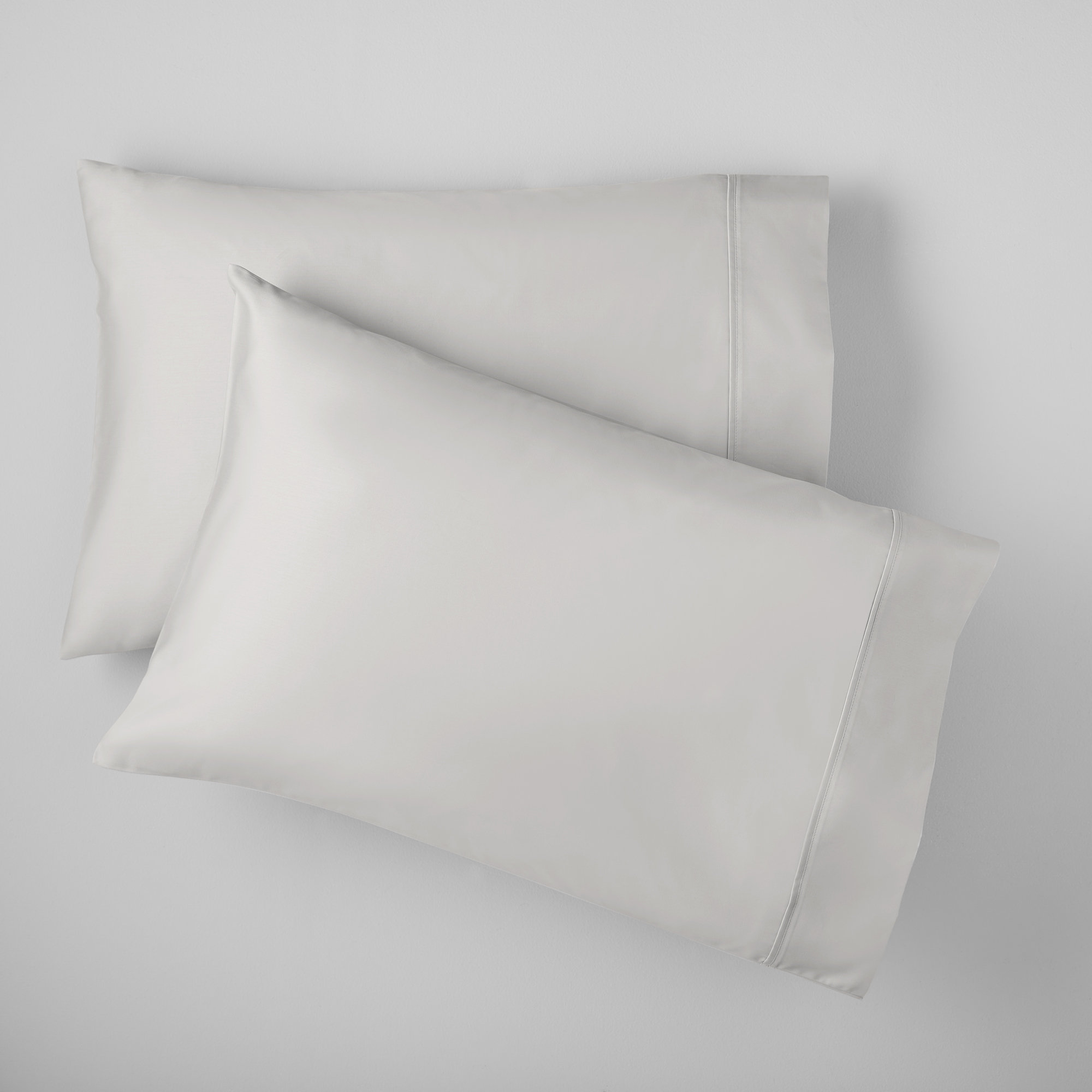 Danfield Cotton Sateen Pillowcase Set, King, Soft Gray