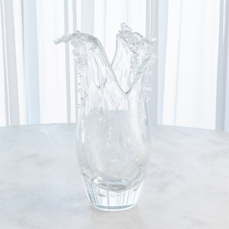 Vase de table en verre fait à la main, Transparent