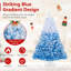 Arbre de Noël artificiel 5 pi avec 180 lumières DEL blanc chaud, 8 modes d'éclairage et base pliante en métal blanc et bleu-2015309267-2015309273