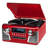 50'S Retro Bluetooth Record Player & Multimedia Centre With Built-In Speakers - 3-Speed Turntable, CD Player, AM/FM Radio | Wireless Music Streaming