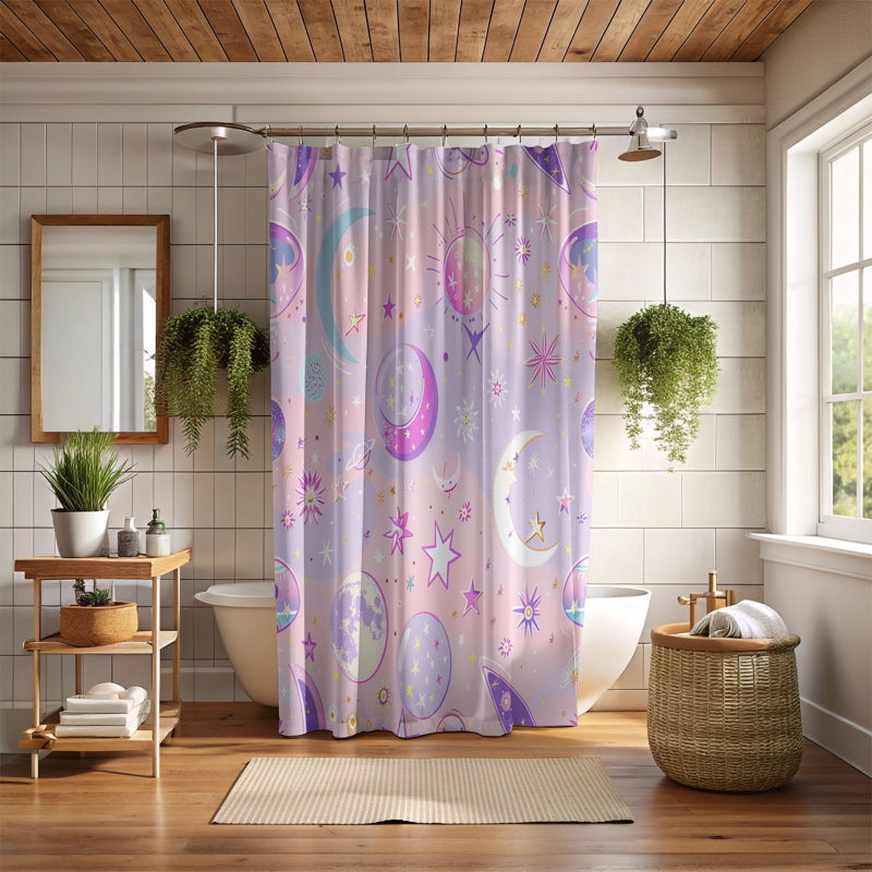 Rideau de douche standard 1 pièce Light Zodiac, H 74 po x l 71 po