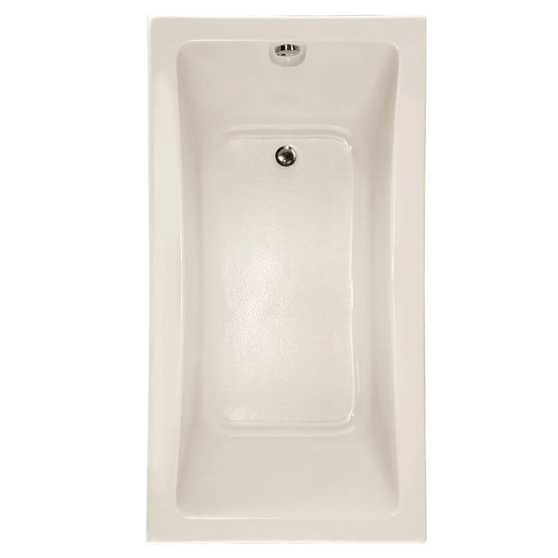 Baignoire en acrylique encastrés 60 "x 32" à air de designer, Biscuit, Chrome poli