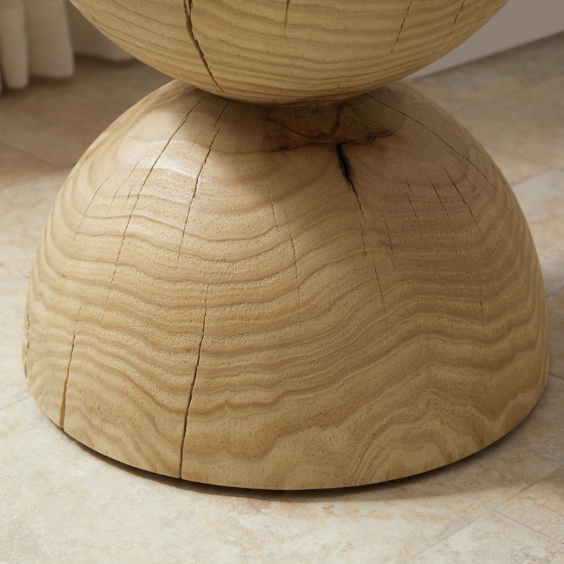 Solid Pine Wood End Table, Natural Wood