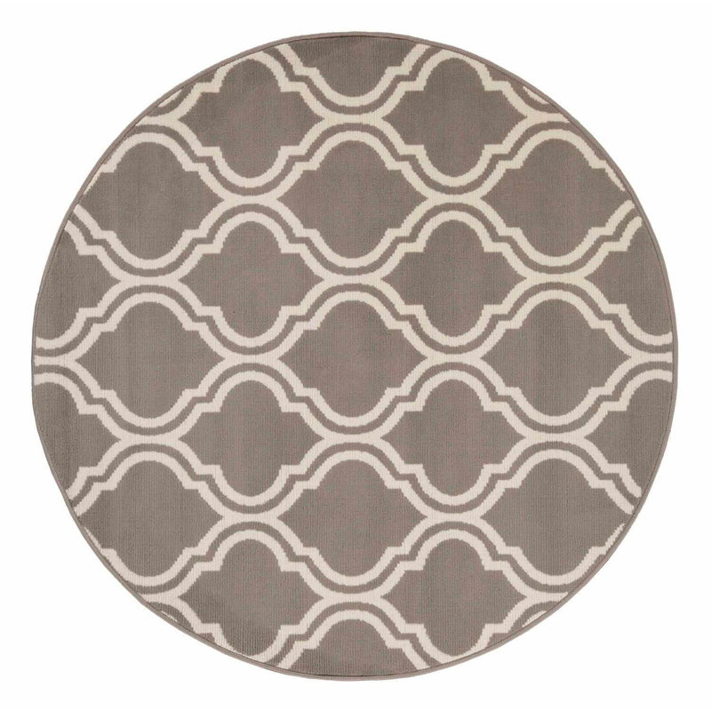 Geometric Indoor Rug, Round 5'