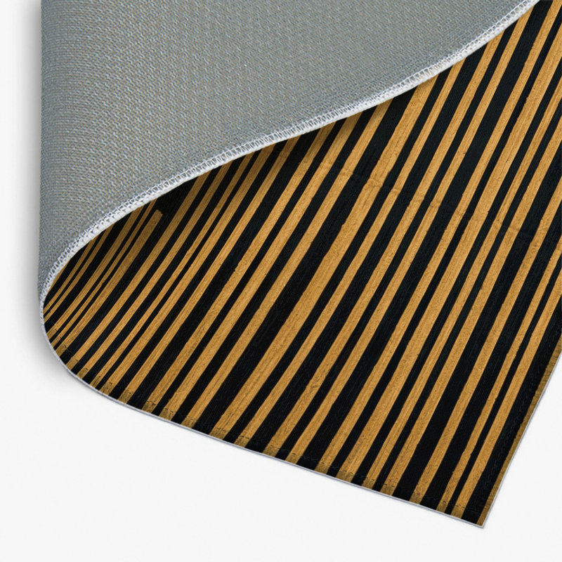 HorizontalStripes Brown Indoor and Outdoor Area Rug, Rectangle 4' x 6'